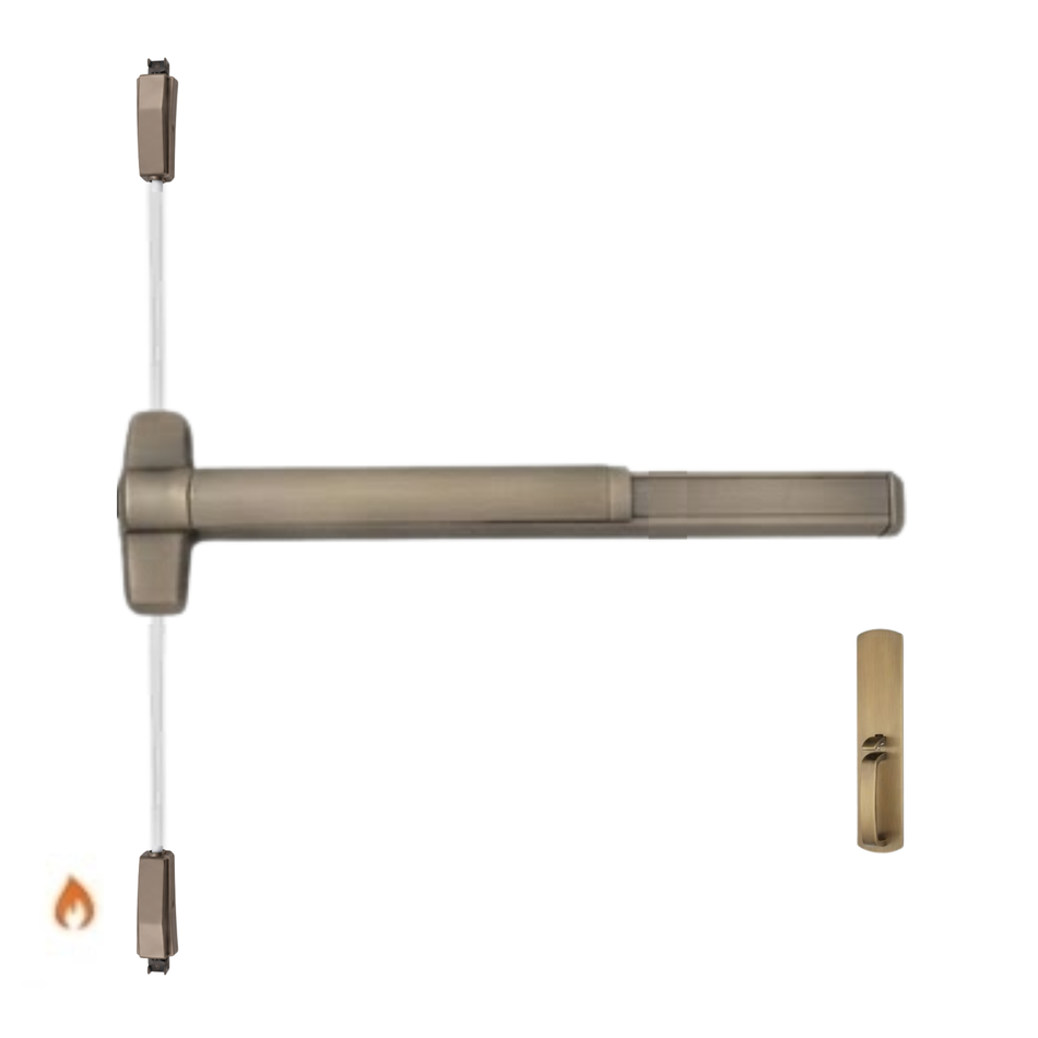 Von Duprin 9827TP-BE-F/9927TP-BE-F - Thumbpiece, Blank Escutcheon Surface Vertical Rod Device - Fire Rated