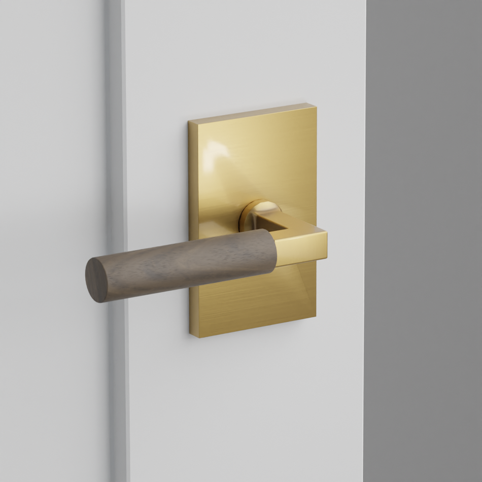 Emtek Dark Walnut Lever with Modern Rectangular Rosette