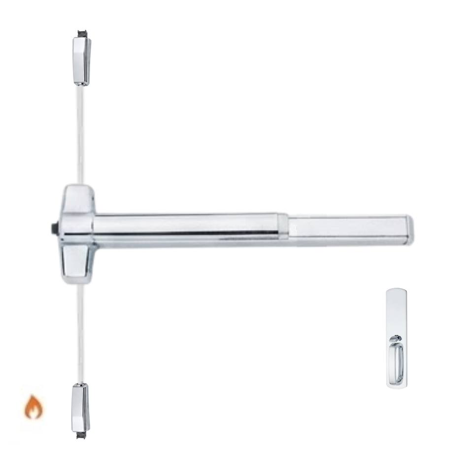 Von Duprin 9857TP-BE-F/9957TP-BE-F - Thumbpiece, Blank Escutcheon Surface Three Point Latch Device - Fire Rated
