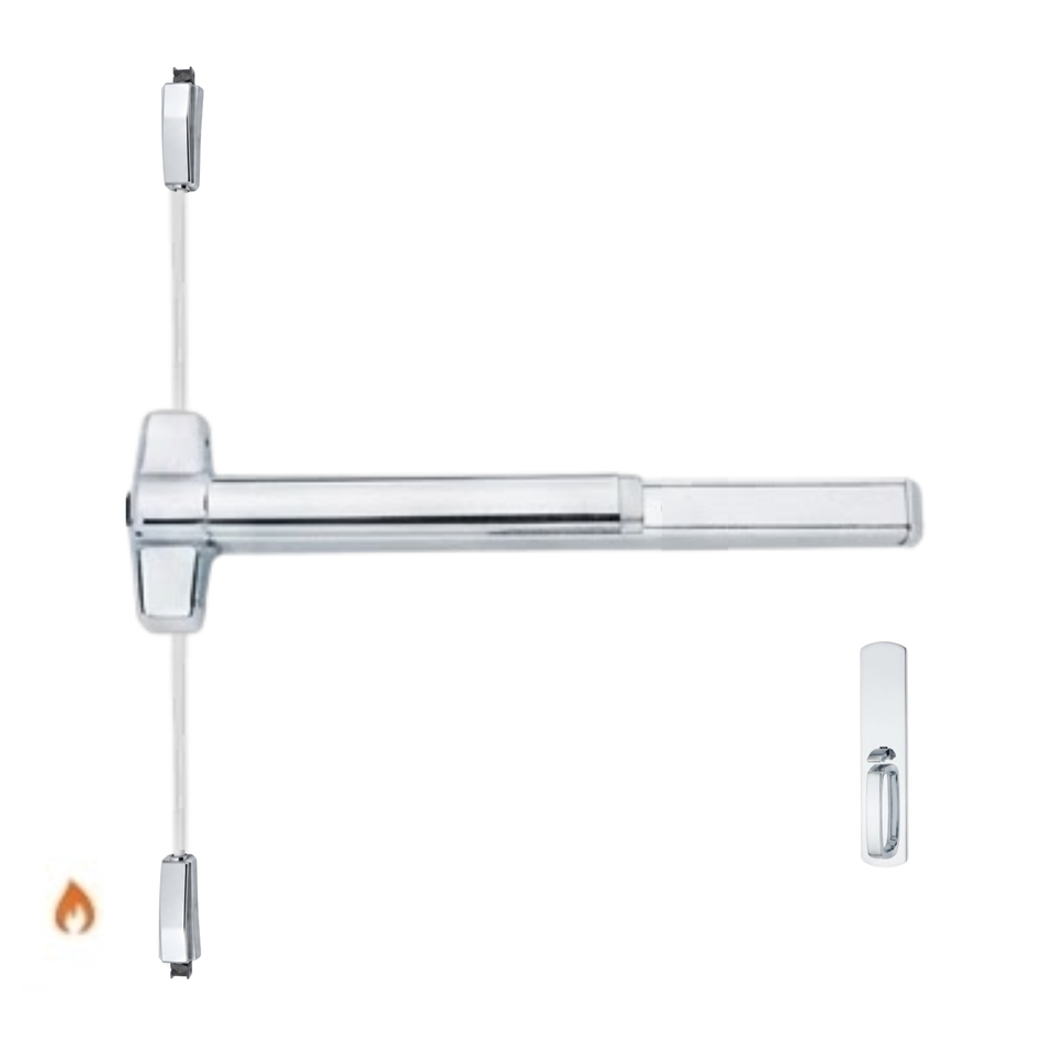 Von Duprin 9827TP-BE-F/9927TP-BE-F - Thumbpiece, Blank Escutcheon Surface Vertical Rod Device - Fire Rated