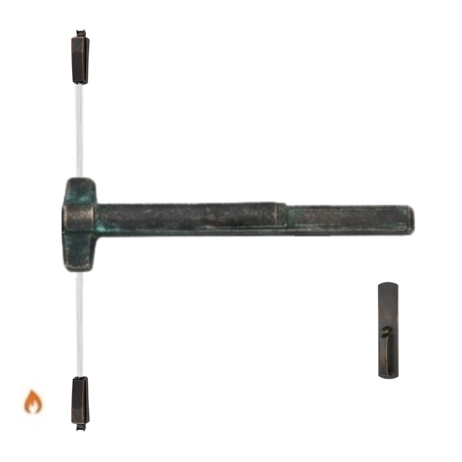 Von Duprin 9827TP-BE-F/9927TP-BE-F - Thumbpiece, Blank Escutcheon Surface Vertical Rod Device - Fire Rated