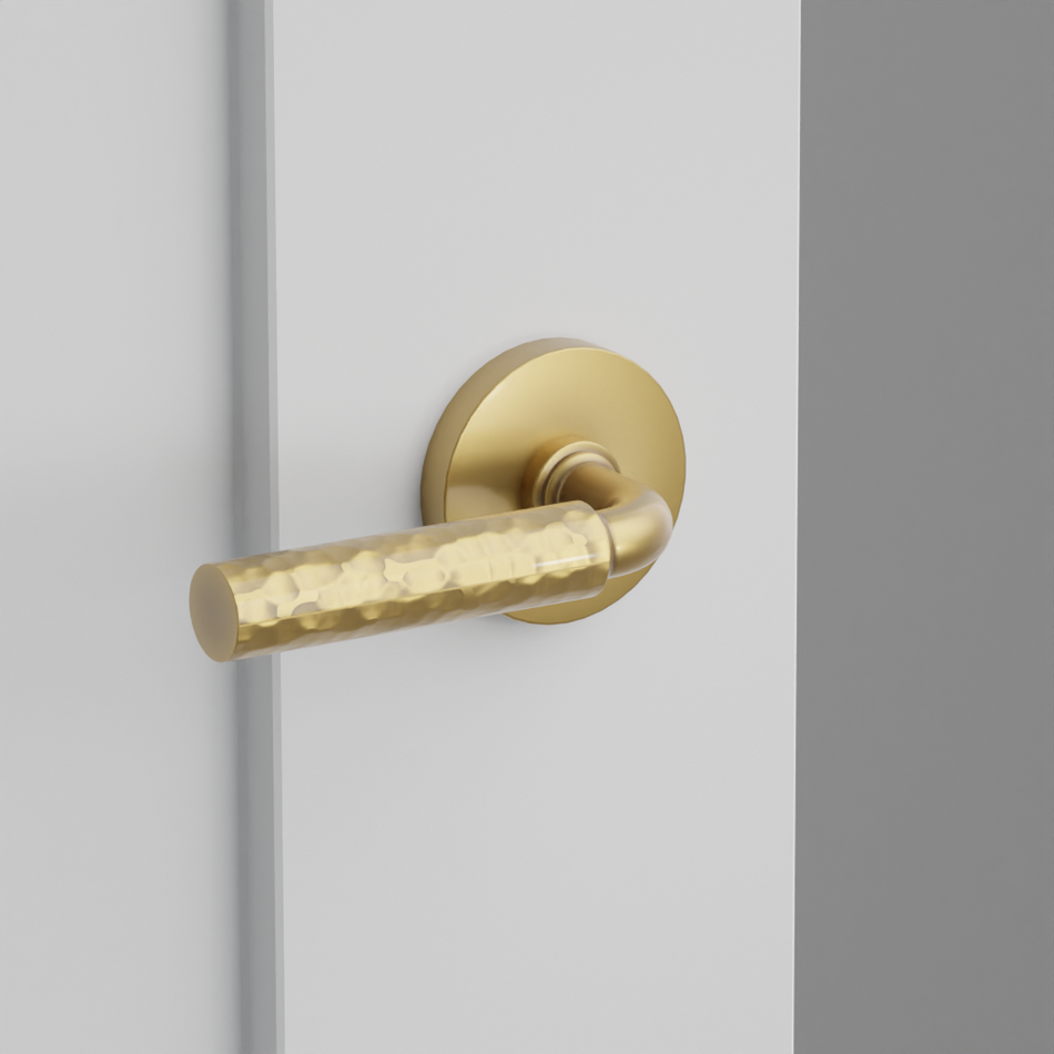 Emtek Hammered Lever with Disk Rosette - R-Bar