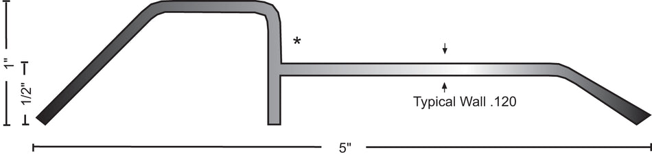 NGP 884SS Stainless Steel Panic Threshold, 1" x 5"