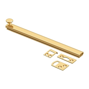 Deltana 8SBCS 8" Solid Brass Surface Bolt, Concealed Screws, HD