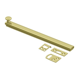 Deltana 8SBCS 8" Solid Brass Surface Bolt, Concealed Screws, HD