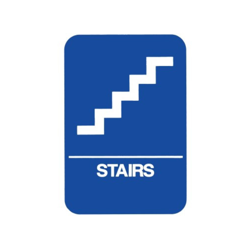 Don-jo HS 9070 ADA Sign 24 Stairs, Blue Finish, Plastic Material