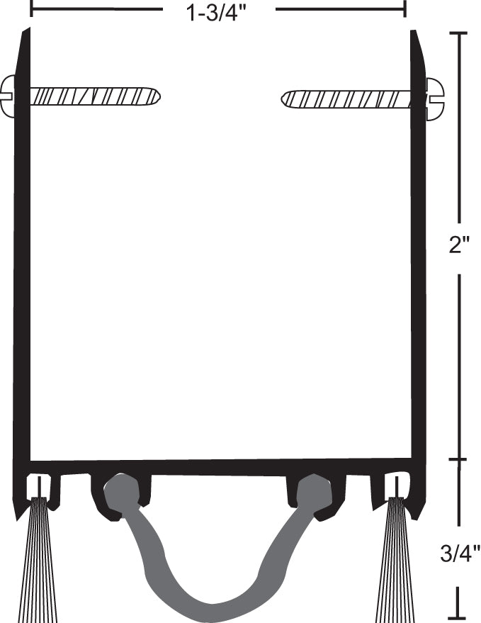 NGP 92NWH Extended Door Shoe with Nylon Brush and Neoprene Inserts