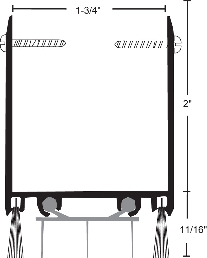 NGP 92TWH Extended Door Shoe with Nylon Brush and Thermoplastic Inserts