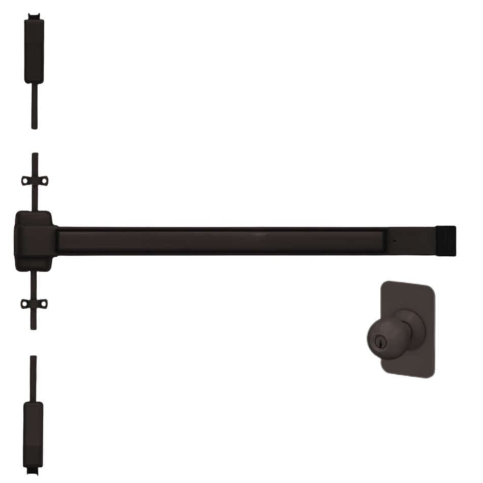 Von Duprin 2227K - Knob Surface Mounted Vertical Rod Device Von Duprin 22 Series