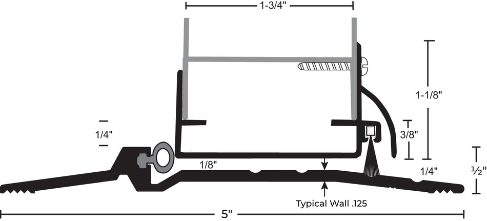 NGP 95WH Door Shoe with Rain Drip and Brush Sweep