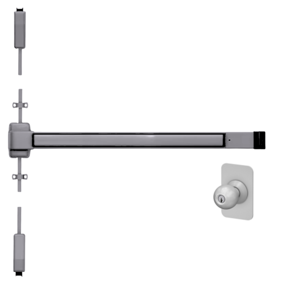 Von Duprin 2227K - Knob Surface Mounted Vertical Rod Device Von Duprin 22 Series