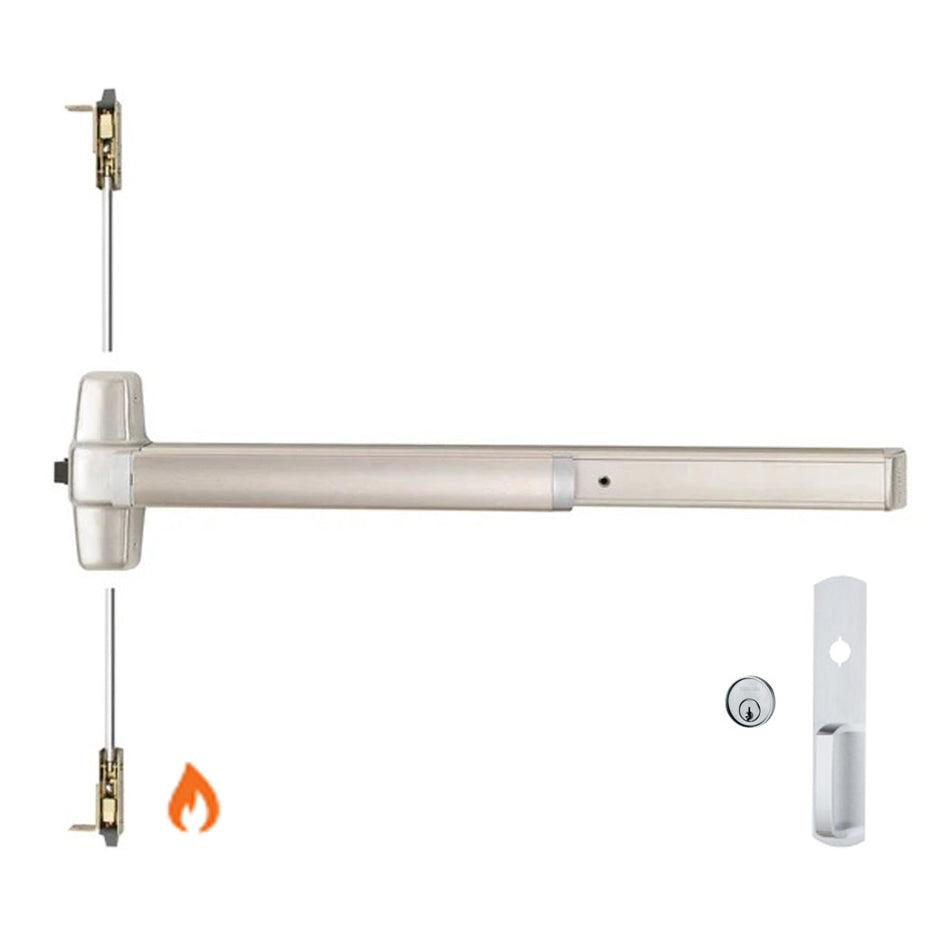 Von Duprin 9847NLOPF/9947NLOPF - Night Latch, Optional Pull Concealed Vertical Rod Device - Fire Rated