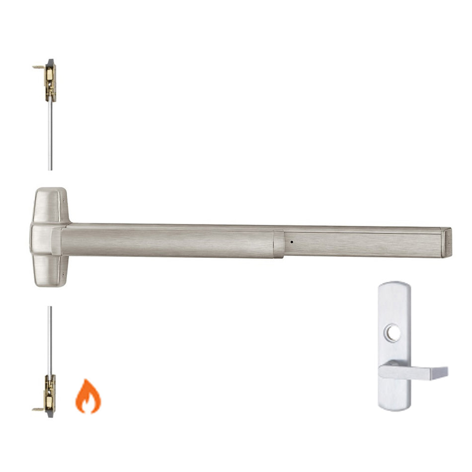 Von Duprin 9847WDC-L-BE-F/9947WDC-L-BE-F - Lever, Blank Escutcheon Wood Door Concealed Vertical Rod Device - Fire Rated