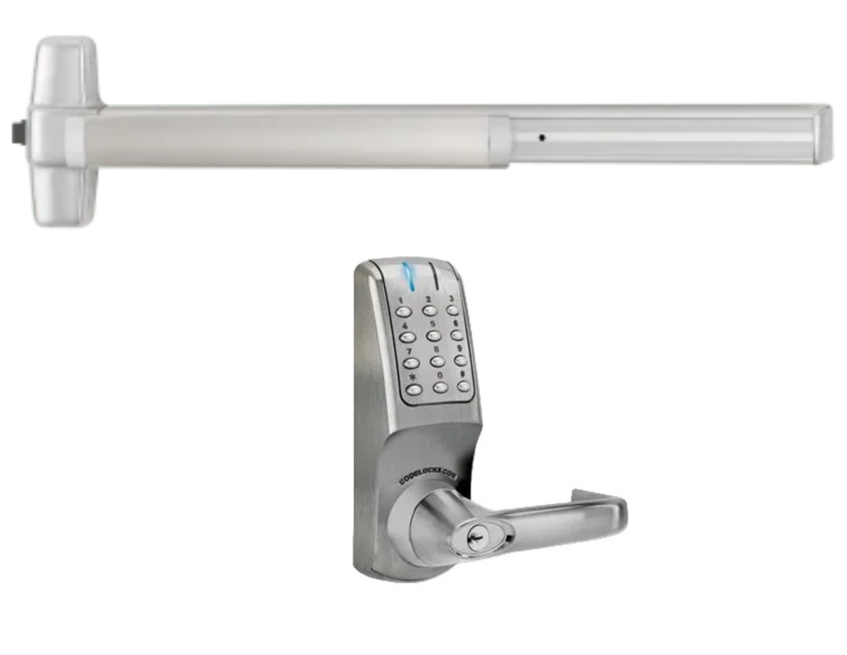 Von Duprin 99EO x Codelocks CL5000 Electronic Exit Device Trim & Rim Exit Device