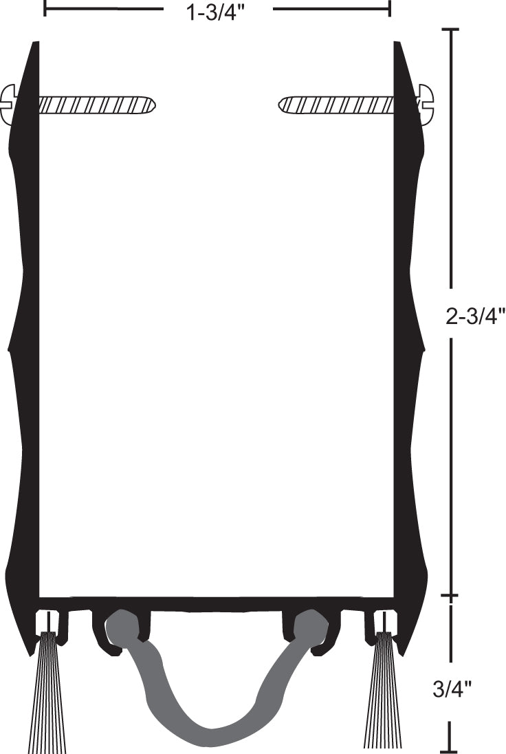 NGP 99NWH Extended Door Shoe with Nylon Brush and Neoprene Inserts