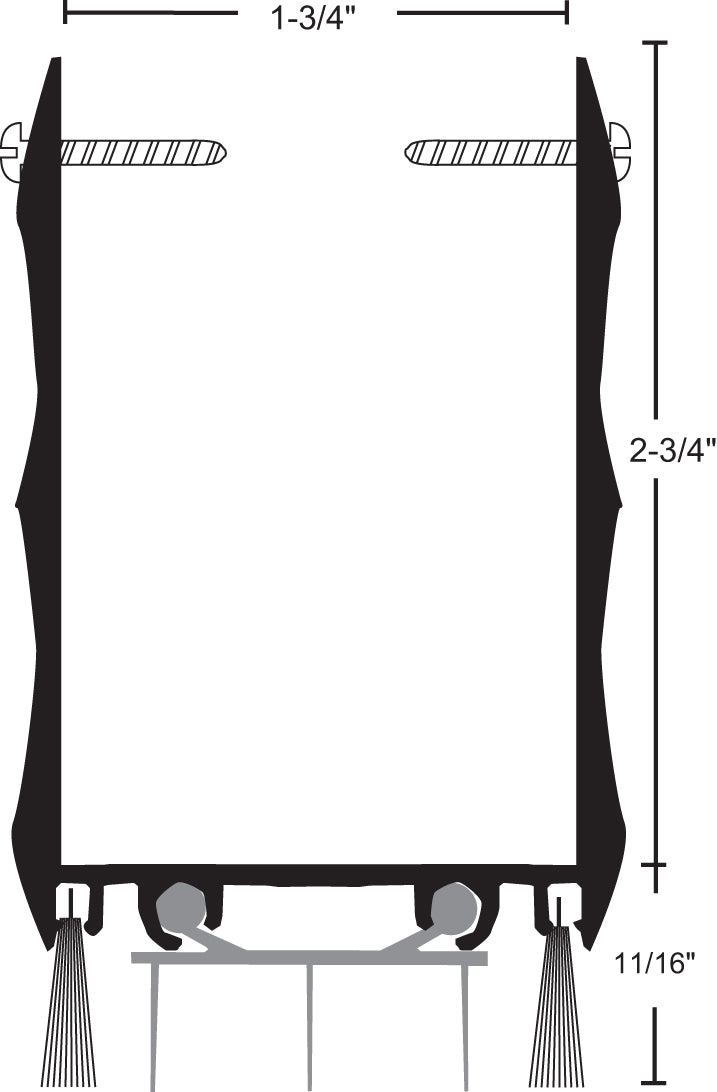 NGP 99TWH Extended Door Shoe with Nylon Brush and Thermoplastic Inserts