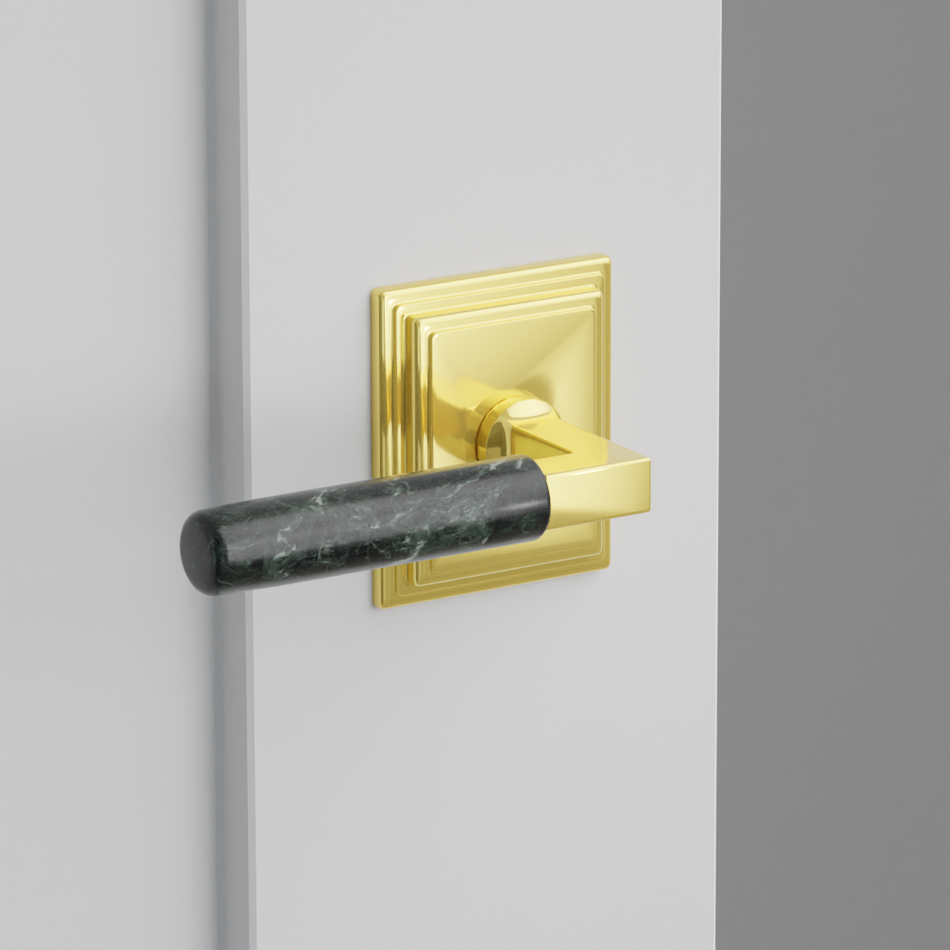 Emtek Green Marble Lever with Wilshire Rosette