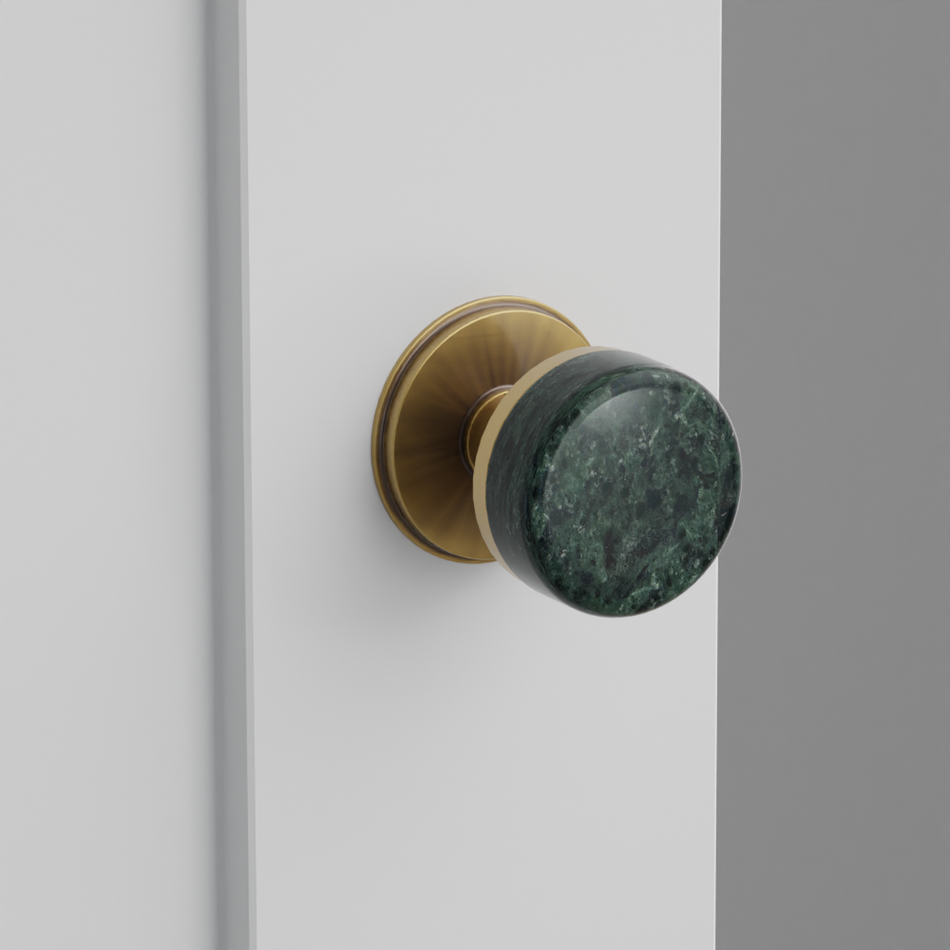 Emtek Conical Green Marble Knob with Watford Rosette