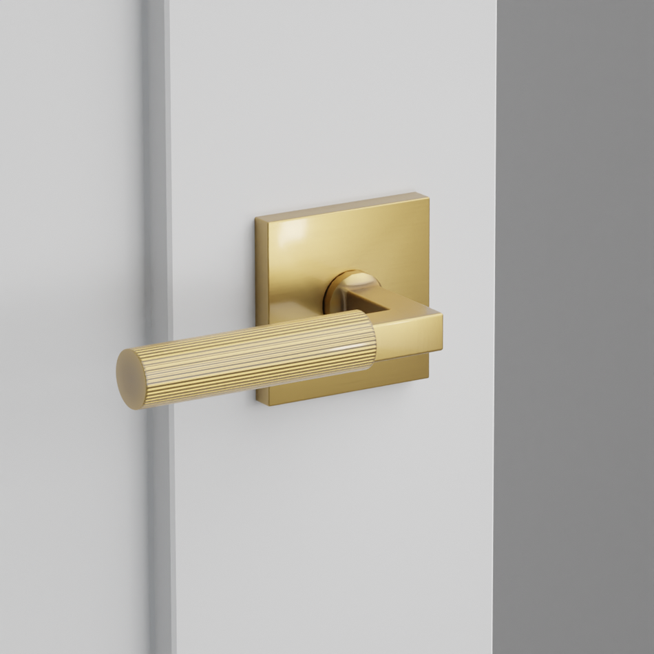 Emtek Straight Knurled Lever with Square Rosette