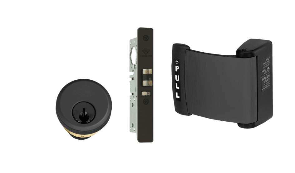 Adams Rite Mortise Latch, Curved Push Paddle & Cylinder Storefront Door Kit