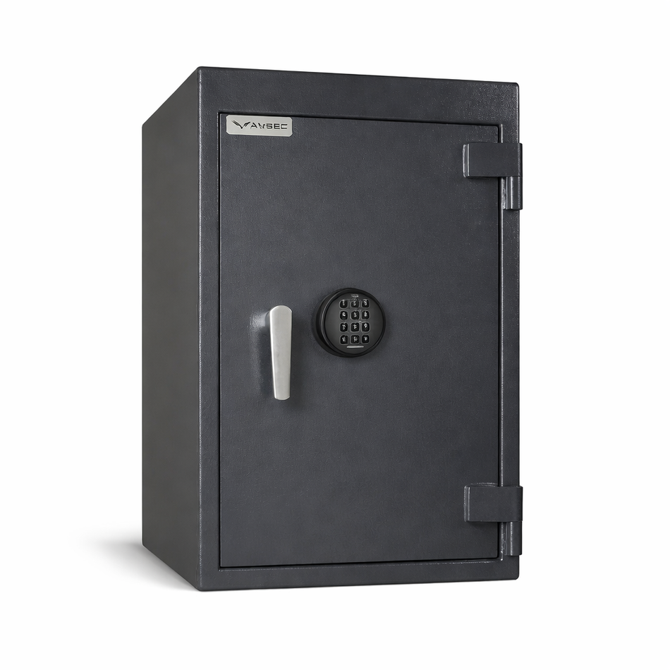 American Security BWB3020-E1 Wide Body B-Rate Chest Charcoal Gray Textured Finish with Chrome Hardware Electronic Lock 218lbs (CONTACT FOR QUOTE ON SHIPPING)