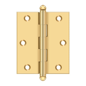 Deltana CH2517 Cabinet Hinge, 2-1/2" x 1-11/16", with Ball Tips (Pair)