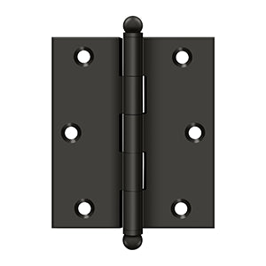 Deltana CH2517 Cabinet Hinge, 2-1/2" x 1-11/16", with Ball Tips (Pair)