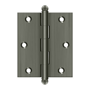 Deltana CH3025 Cabinet Hinge, 3" x 2-1/2", with Ball Tips (Pair)