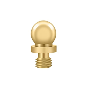 Deltana CHBT Cabinet Hinge Finial, Ball Tip, Solid Brass