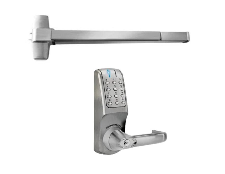 Codelocks CL36R-US32D x CL5000 Electronic Exit Device Trim & Rim Exit Device