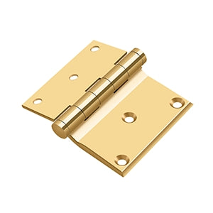 Deltana DHS3035 Half Surface Hinge, 3" x 3-1/2", Solid Brass (Pair)