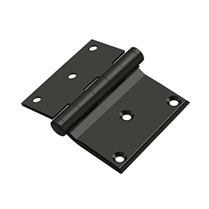 Deltana DHS3035 Half Surface Hinge, 3" x 3-1/2", Solid Brass (Pair)