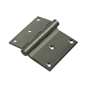 Deltana DHS3035 Half Surface Hinge, 3" x 3-1/2", Solid Brass (Pair)