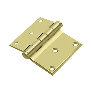 Deltana DHS3035 Half Surface Hinge, 3" x 3-1/2", Solid Brass (Pair)
