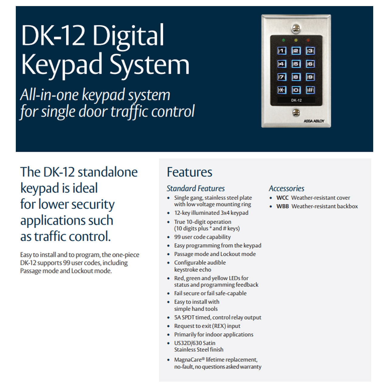 Securitron DK-12 Digital Keypad – US Lock Supply