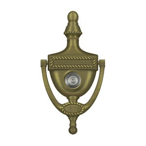 Deltana DKV6R Door Knocker with Viewer, Victorian Rope