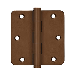 Deltana DSB35R4-R 3-1/2" x 3-1/2" x 1/4" Radius Hinges, Solid Brass, Residential (Pair)