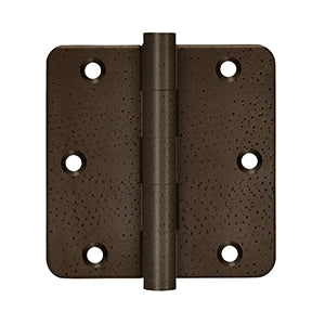 Deltana DSB35R4-R 3-1/2" x 3-1/2" x 1/4" Radius Hinges, Solid Brass, Residential (Pair)