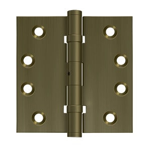 Deltana DSB4NB10AN 4" x 4" Square Hinges, Ball Bearings, NRP (Pair)