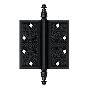 Deltana DSBP45 Ornate Hinge, 4-1/2" x 4-1/2" Square Corners, Solid Brass (Pair)