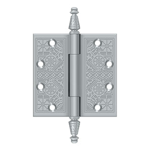 Deltana DSBP45 Ornate Hinge, 4-1/2" x 4-1/2" Square Corners, Solid Brass (Pair)