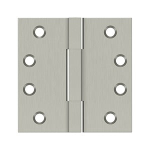 Deltana DSBS4 Square Knuckle Hinges, 4" x 4", Solid Brass (Pair)