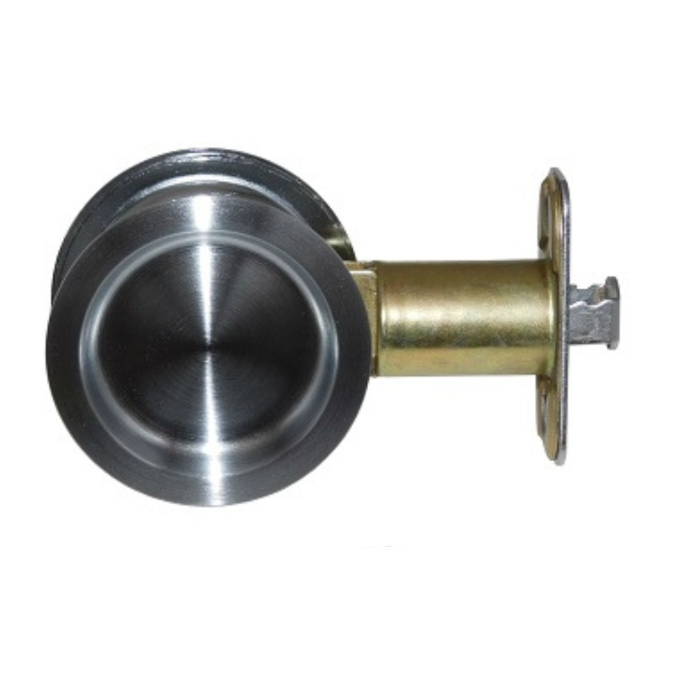 Don-jo PDL 102 Passage Round Pocket Door Lock, 2-3/8" Backset, 2-1/8" Diameter