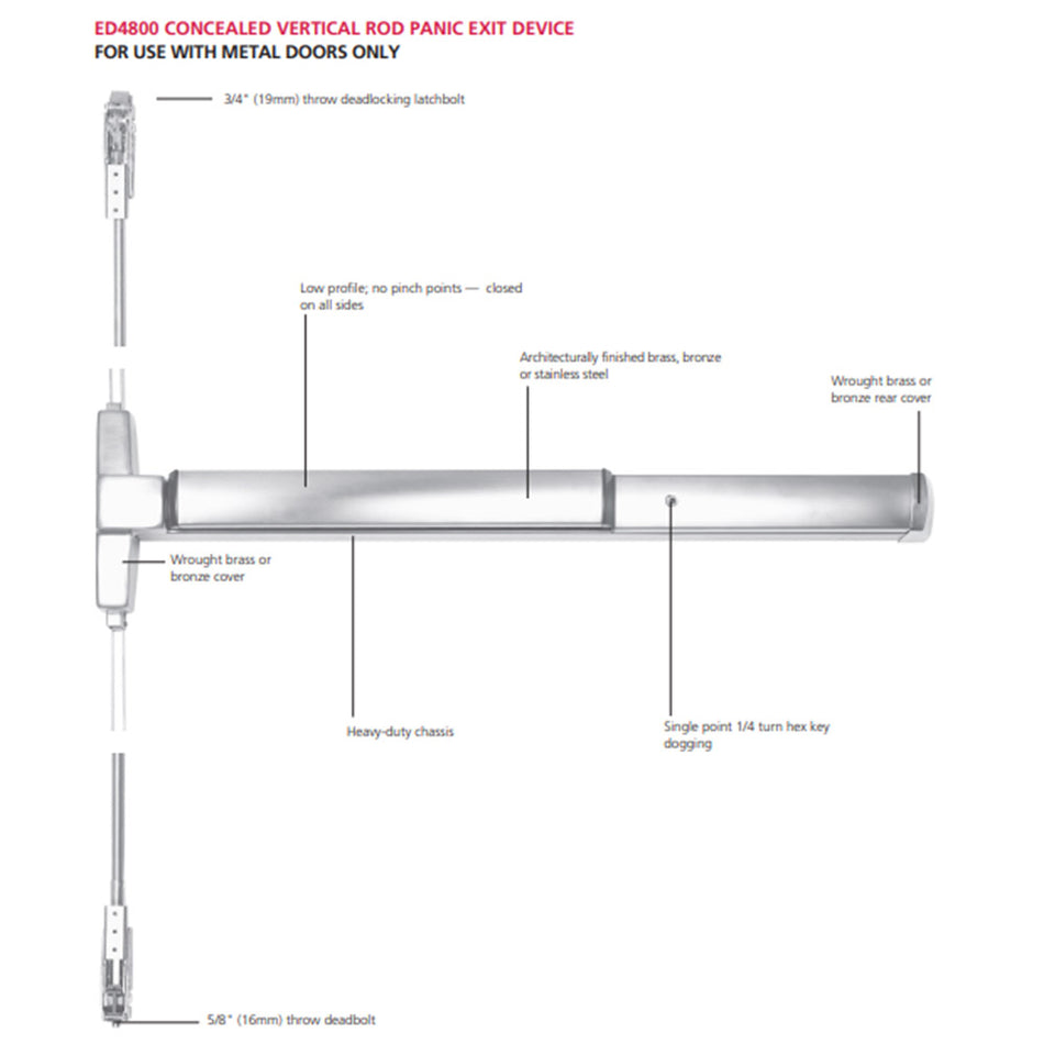 Corbin Russwin ED4800 - Concealed Vertical Rod Exit Device