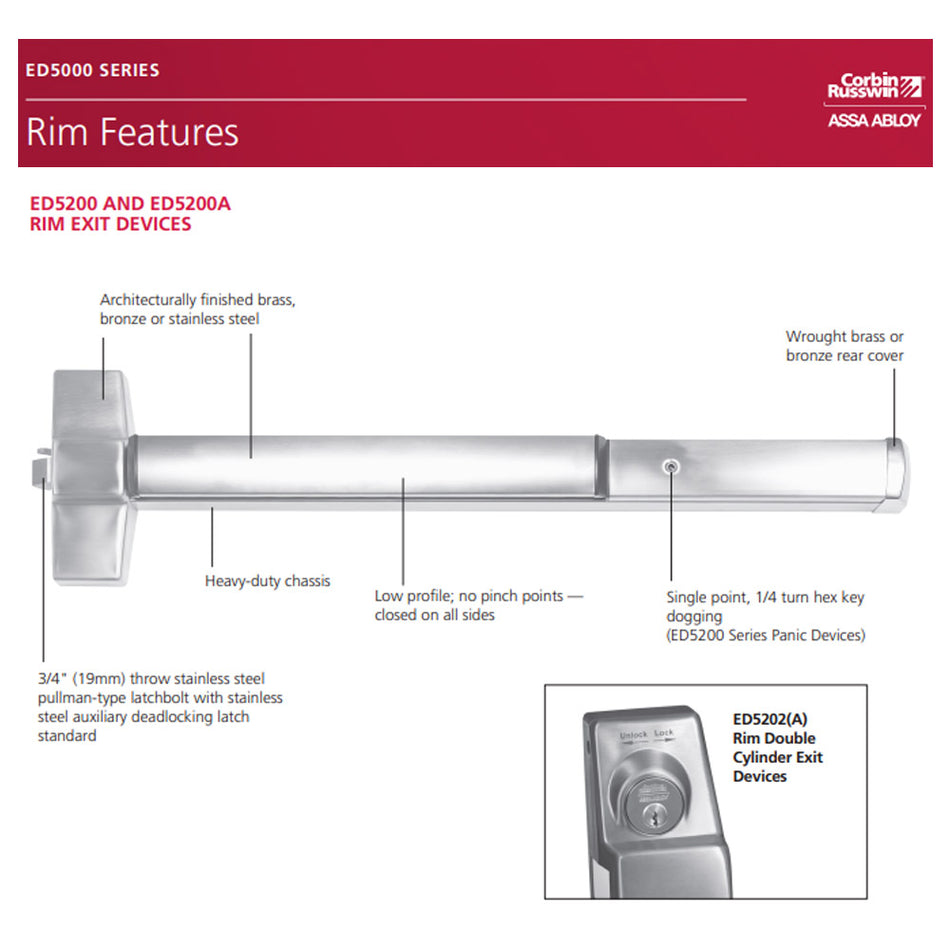 Corbin Russwin ED5200 - Rim Exit Device