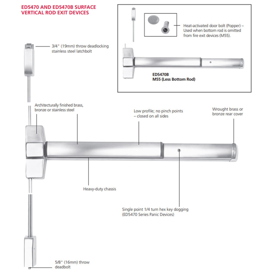 Corbin Russwin ED5470 - Vertical Rod Exit Device