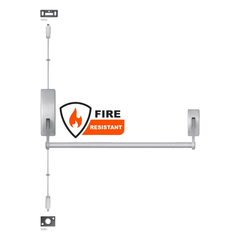 Precision (PHI) 215 Series Non-Handed, Surface Vertical Rod Exit Device - 36"/48" Thumb piece always active - Fire Rated
