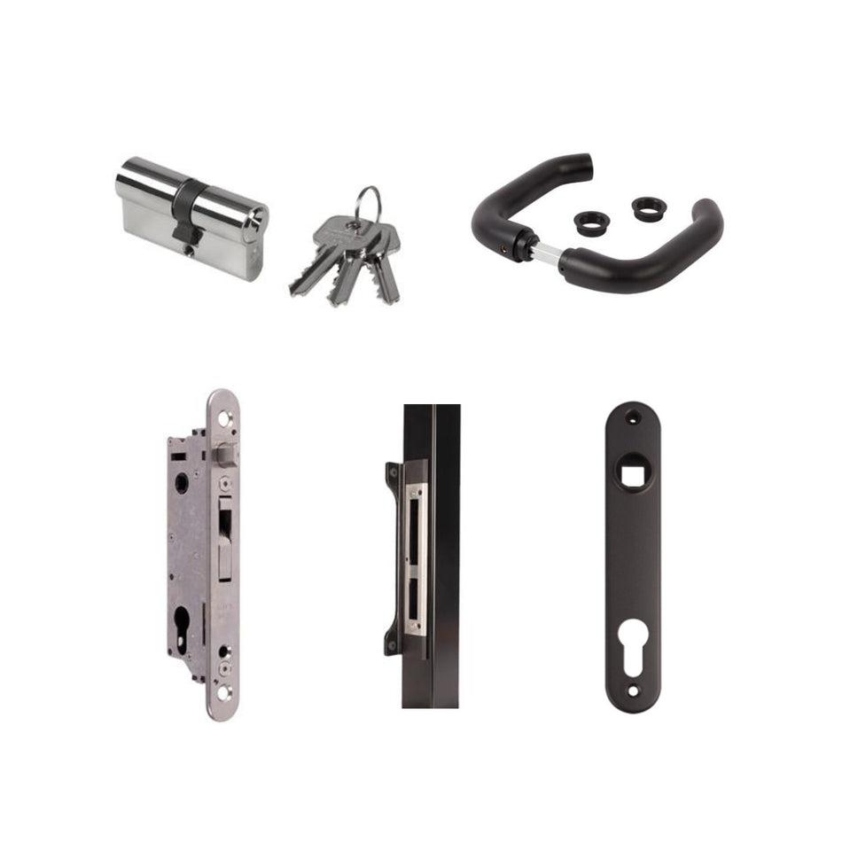 Locinox FIFTYLOCK - Complete Mortise lock with Adjustable Hinge with 1-3/16" backset for post sizes of 2" or more