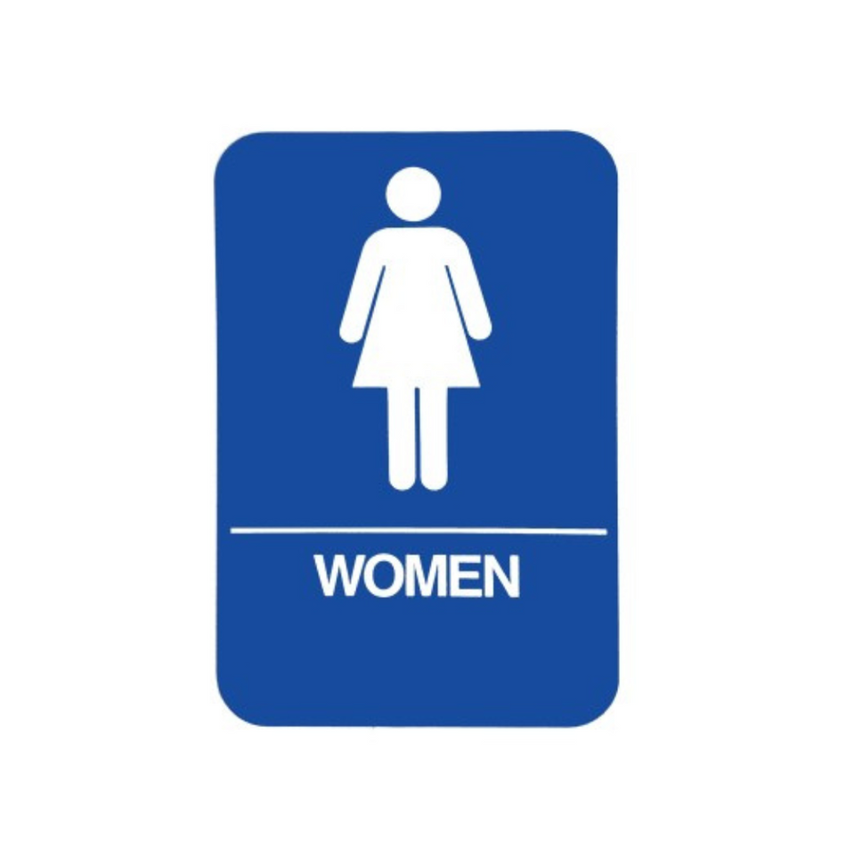Don-jo HS-9070-04 ADA Sign Womens Room, Blue Finish, Plastic Material