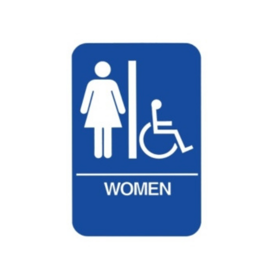 Don-jo HS 9070 05 ADA Sign Womens/Handicap, Blue Finish, Plastic Material